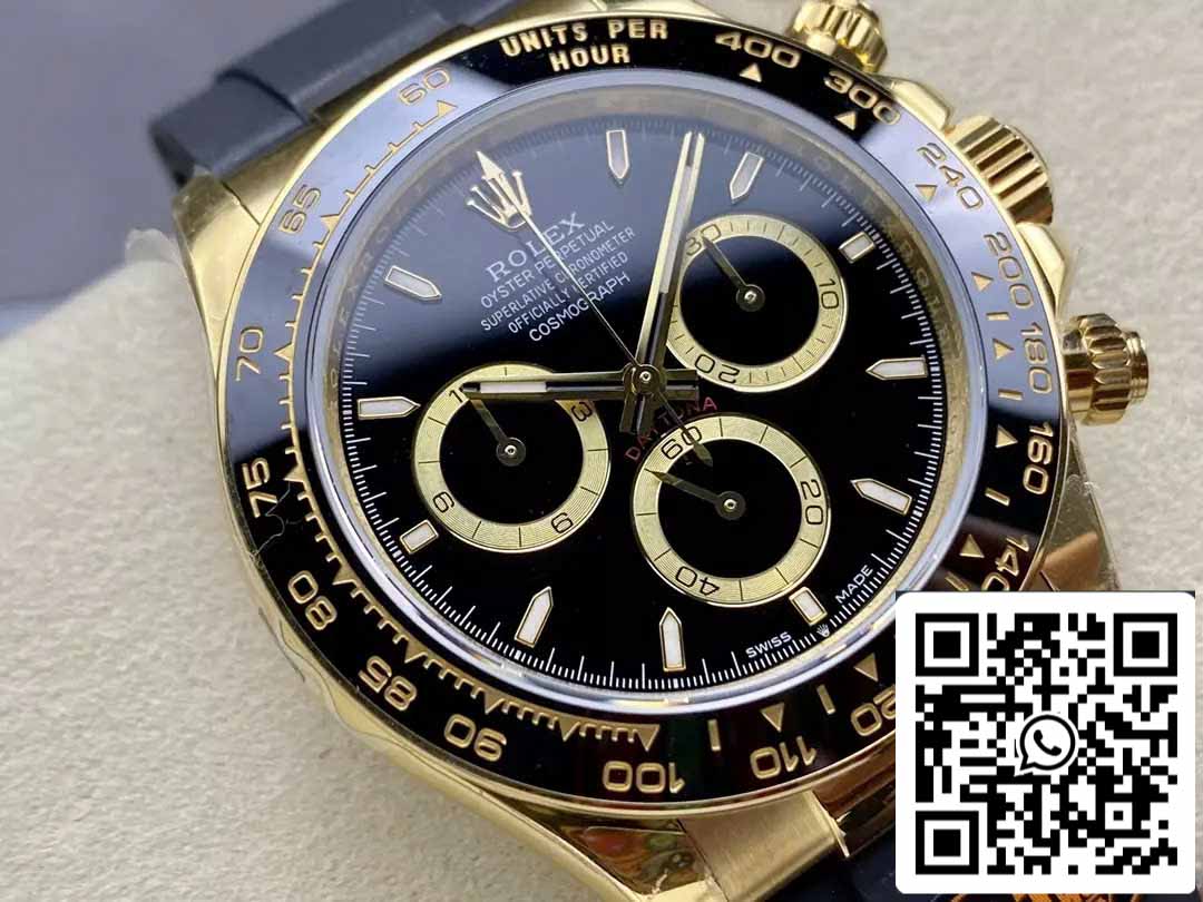 Rolex Cosmograph Daytona m126518 1:1 Best Edition QF Factory 4131 Uhrwerk Schwarzes Zifferblatt und Gold