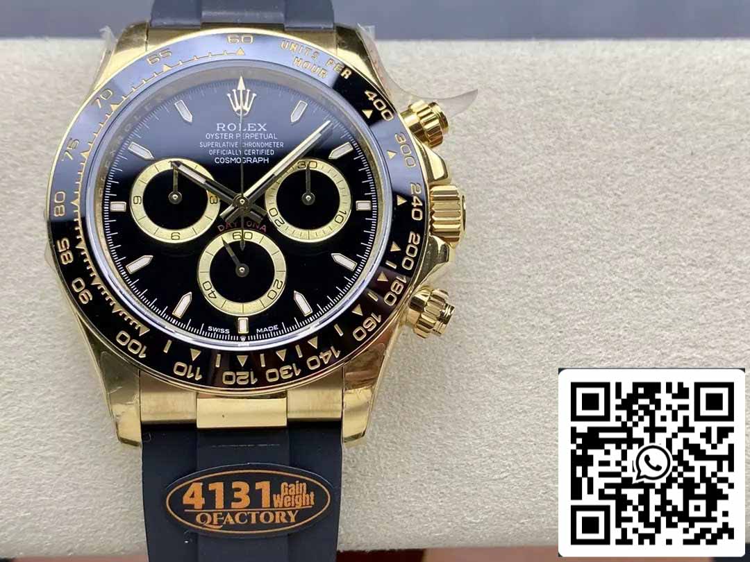 Rolex Cosmograph Daytona m126518 1:1 Best Edition QF Factory 4131 Uhrwerk Schwarzes Zifferblatt und Gold