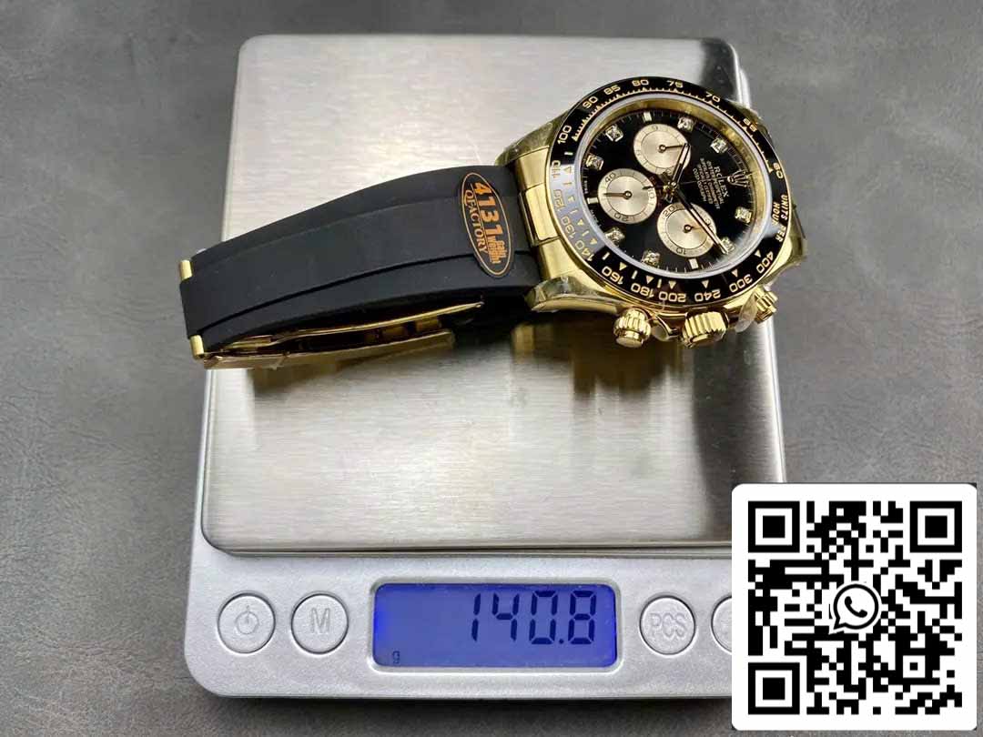 Rolex Cosmograph Daytona m126515 1:1 Best Edition QF Factory 4131 Uhrwerk, schwarzes Zifferblatt und Roségold
