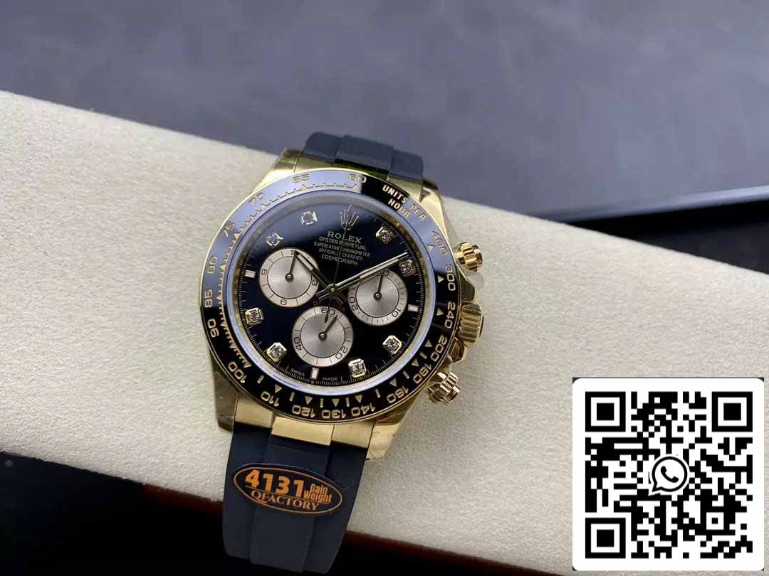 Rolex Cosmograph Daytona m126515 1:1 Best Edition QF Factory 4131 Uhrwerk, schwarzes Zifferblatt und Roségold