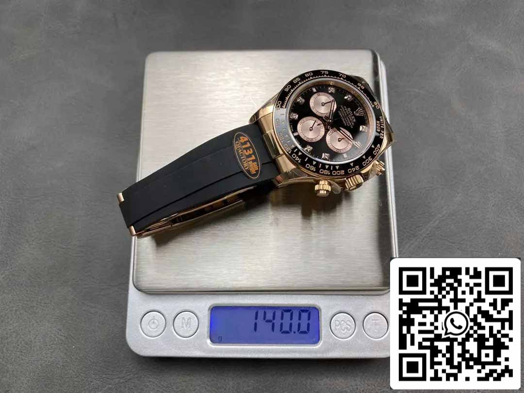 Rolex Cosmograph Daytona m126515LN 1:1 Best Edition QF Factory 4131 Uhrwerk Schwarzes Zifferblatt Roségold
