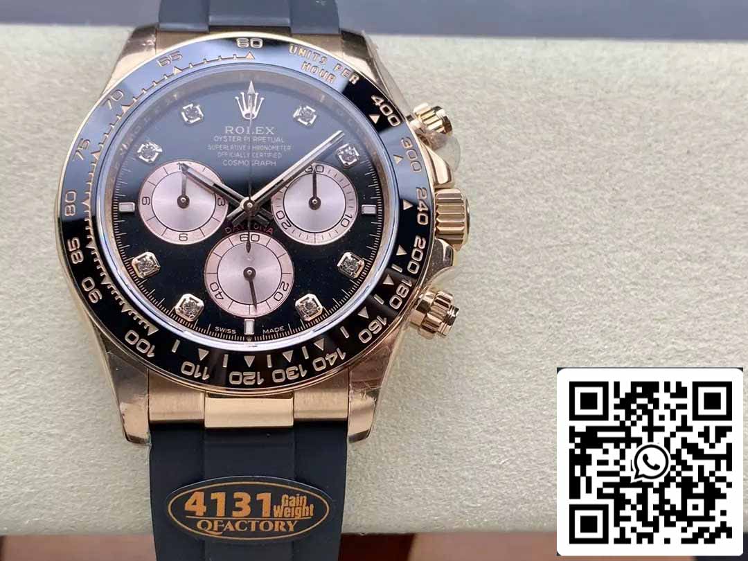 Rolex Cosmograph Daytona m126515LN 1:1 Best Edition QF Factory 4131 Uhrwerk Schwarzes Zifferblatt Roségold