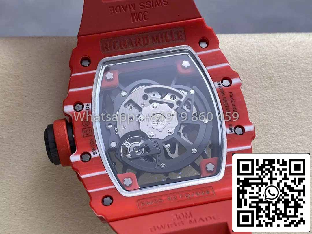 Richard Mille RM035-02 1:1 Bester Klon R7 Factory Rotes Carbongehäuse Rotes Armband