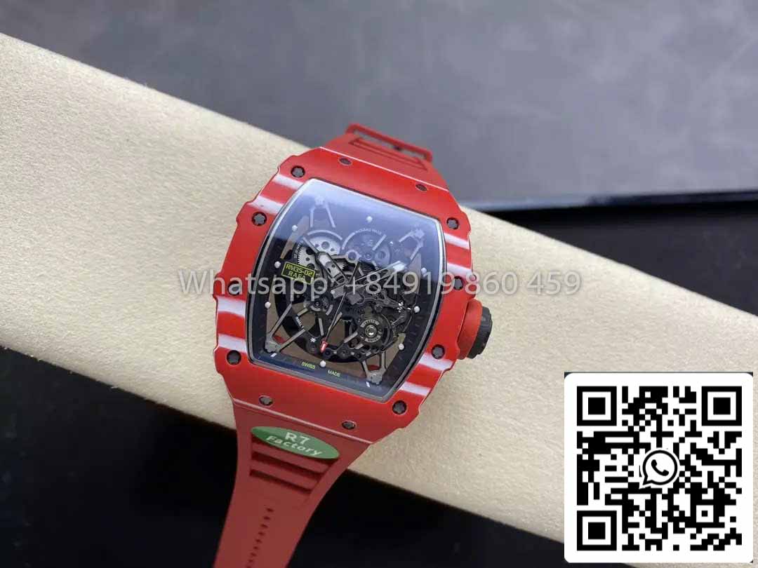 Richard Mille RM035-02 1:1 Bester Klon R7 Factory Rotes Carbongehäuse Rotes Armband