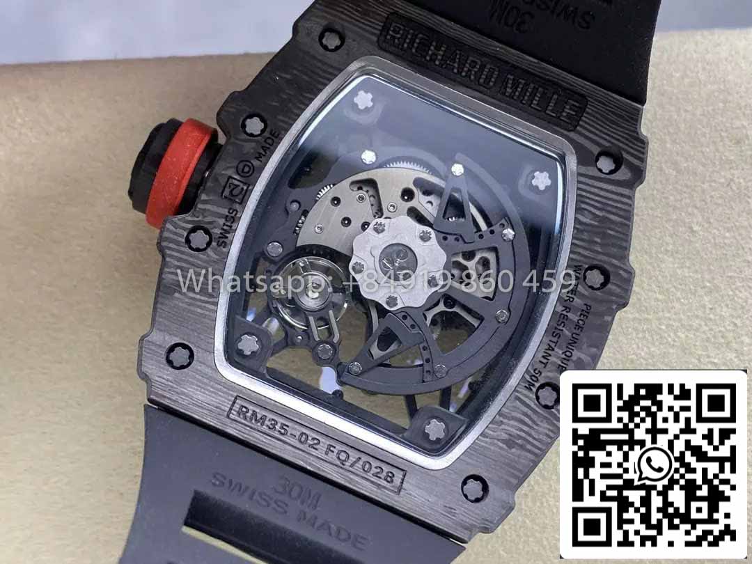 Richard Mille RM035-02 1:1 Bester Klon R7 Factory NTPT Carbongehäuse schwarzes Armband