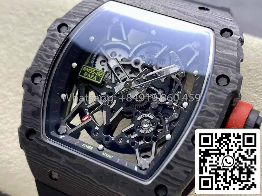 Richard Mille RM035-02 1:1 Bester Klon R7 Factory NTPT Carbongehäuse schwarzes Armband