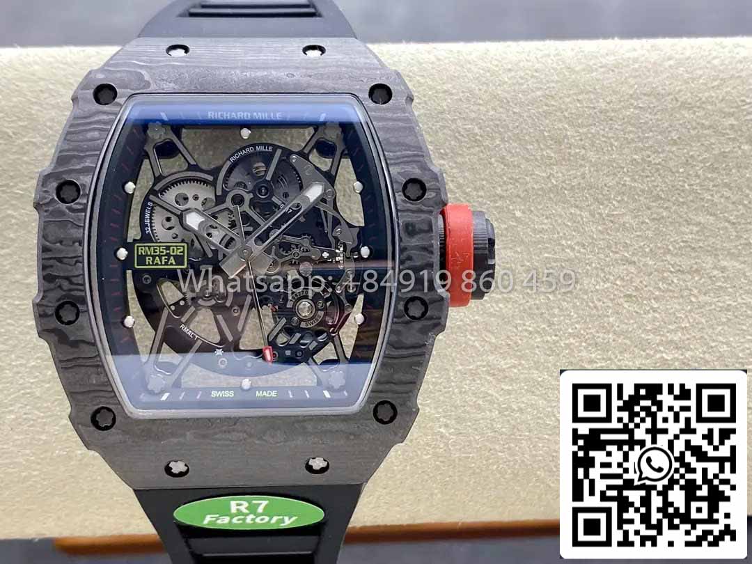 Richard Mille RM035-02 1:1 Bester Klon R7 Factory NTPT Carbongehäuse schwarzes Armband
