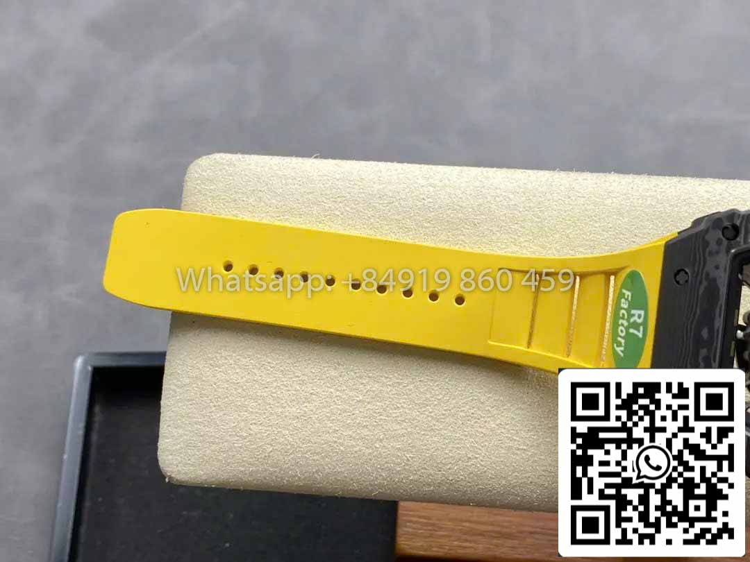 Richard Mille RM035-02 1:1 Meilleur clone R7 Factory NTPT Boîtier en carbone Bracelet jaune