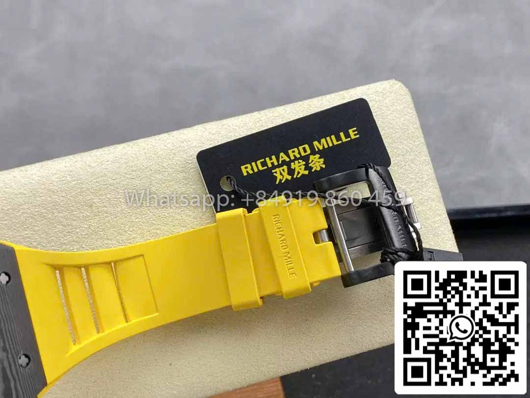 Richard Mille RM035-02 1:1 Meilleur clone R7 Factory NTPT Boîtier en carbone Bracelet jaune