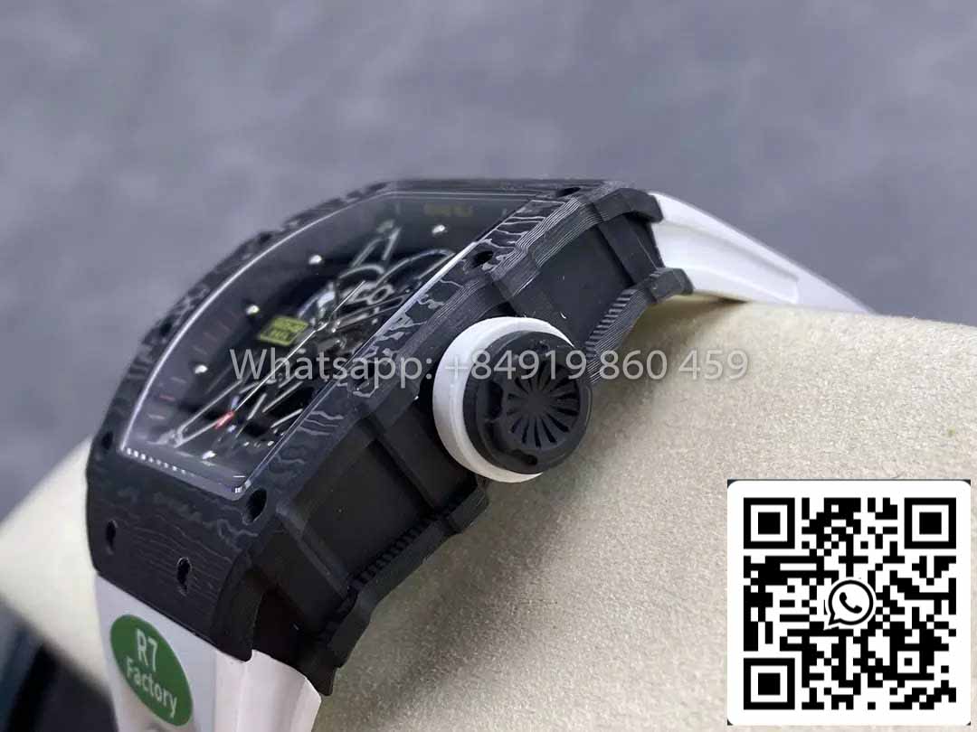 Richard Mille RM035-02 1:1 Meilleur clone R7 Factory NTPT Boîtier en carbone Bracelet blanc