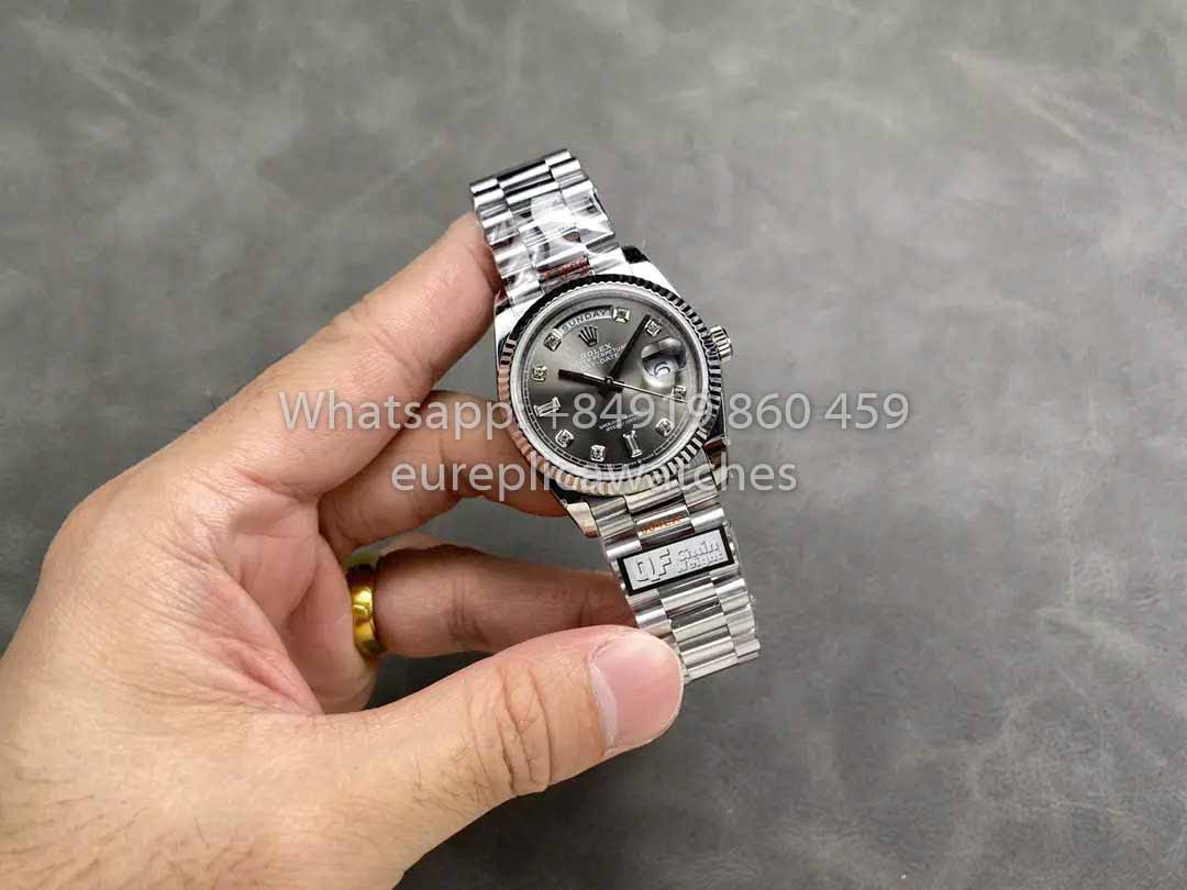 Rolex Day Date 128236 QF Factory 1:1 Meilleur clone Cadran diamant gris 36 mm
