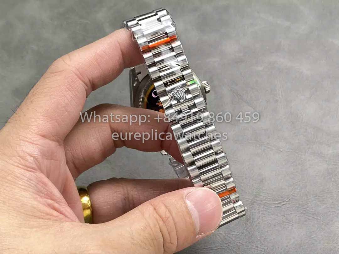 Rolex Day Date 128236 QF Factory 1:1 Bester Klon Graues Zifferblatt mit römischen Ziffern