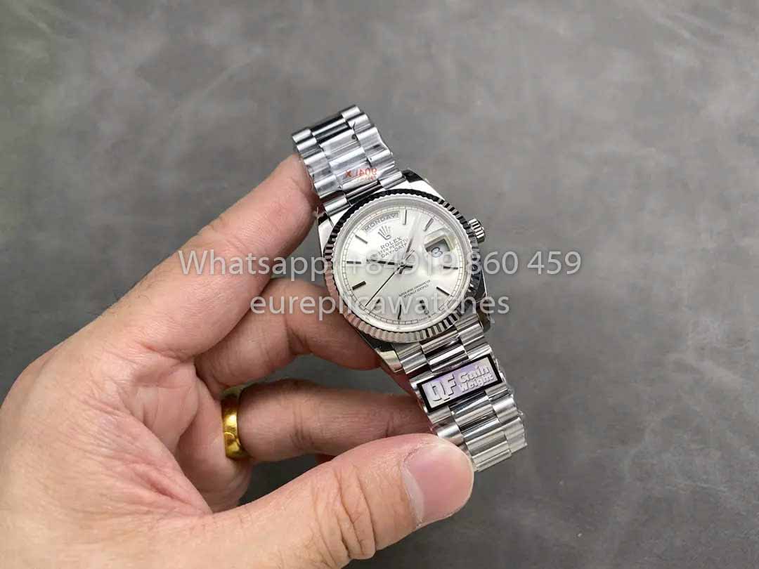 Rolex Day Date 128239-0005 QF Factory 1:1 Meilleur clone Cadran index argenté