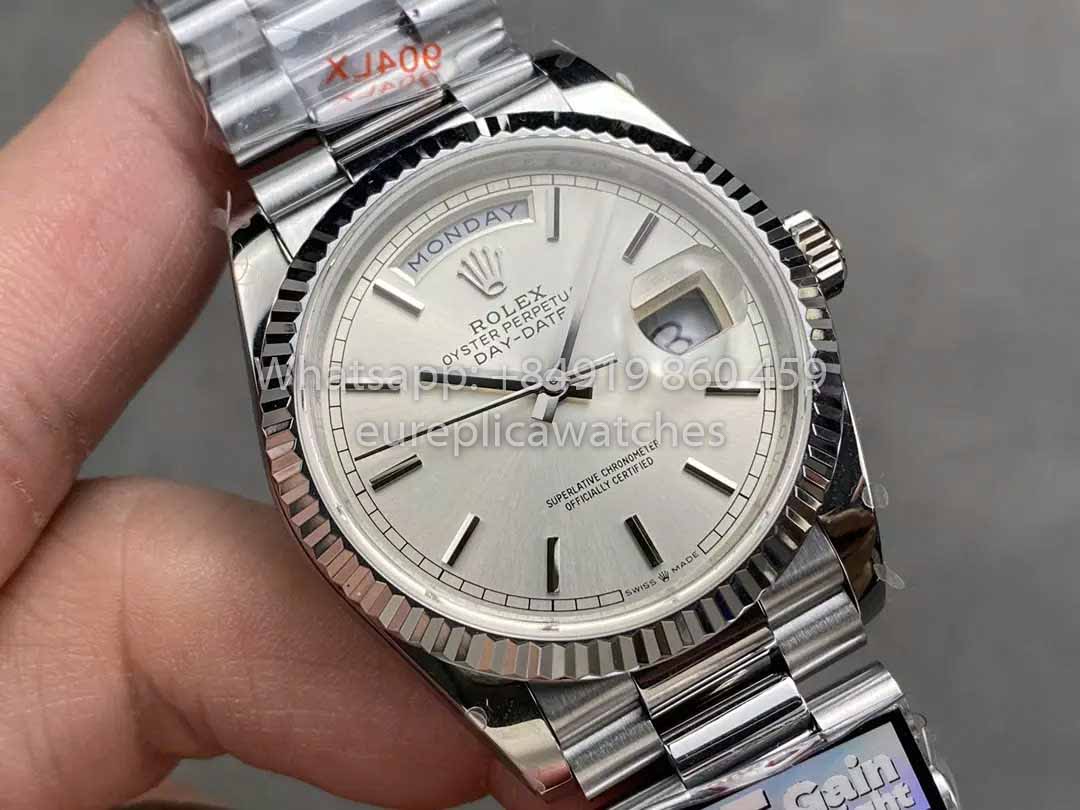 Rolex Day Date 128239-0005 QF Factory 1:1 Meilleur clone Cadran index argenté