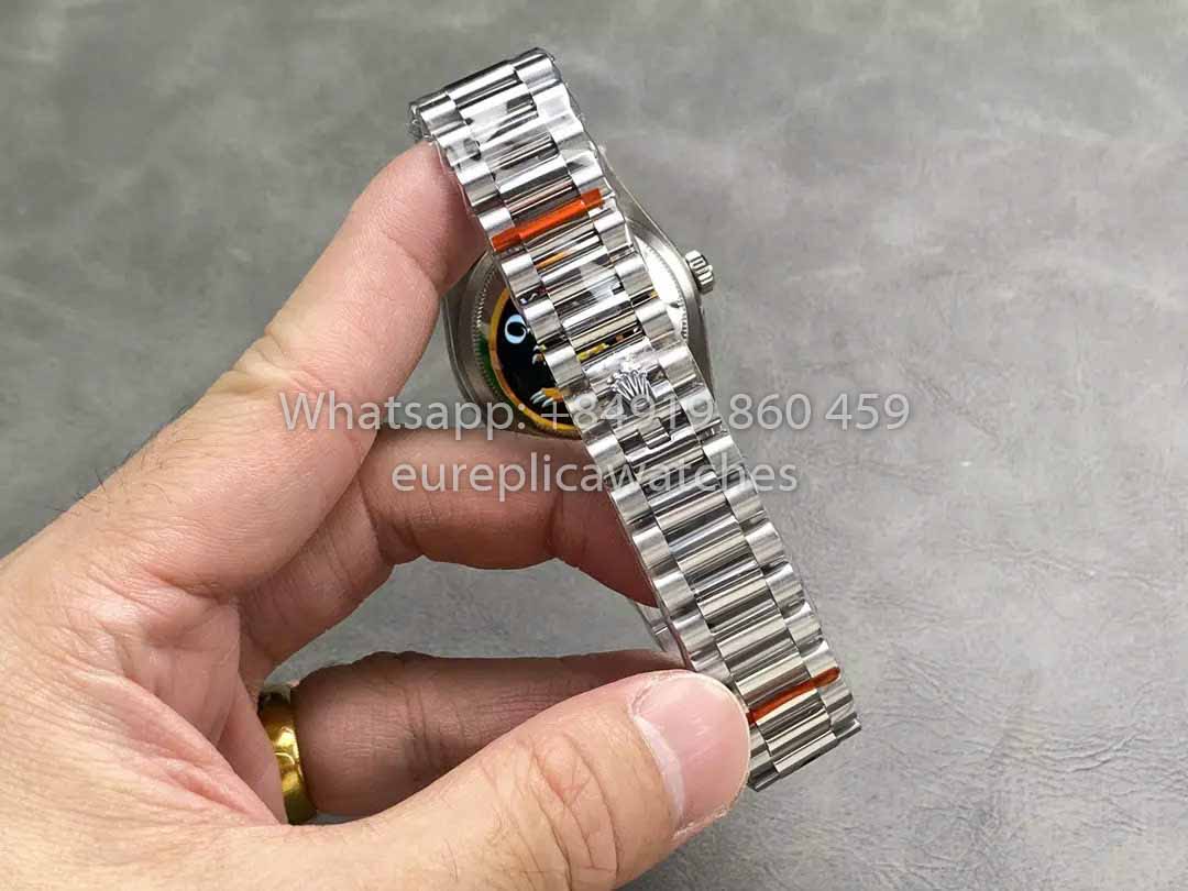 Rolex Day Date 128239 QF Factory 1:1 Bester Klon, silbernes Diamant-Zifferblatt