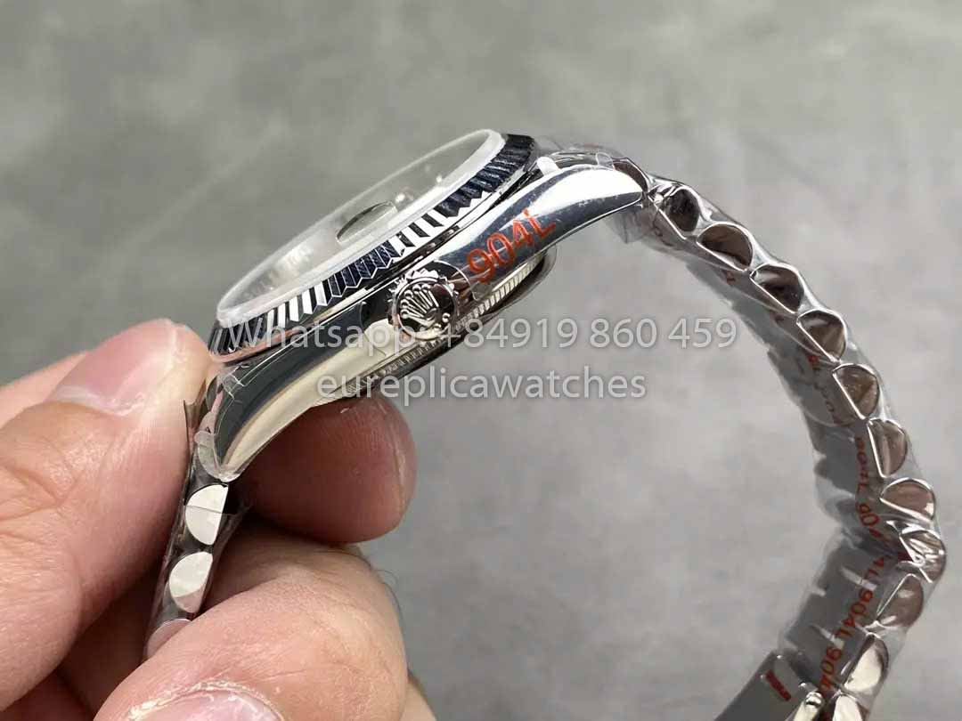 Rolex Day Date 128239 QF Factory 1:1 Bester Klon, silbernes Diamant-Zifferblatt