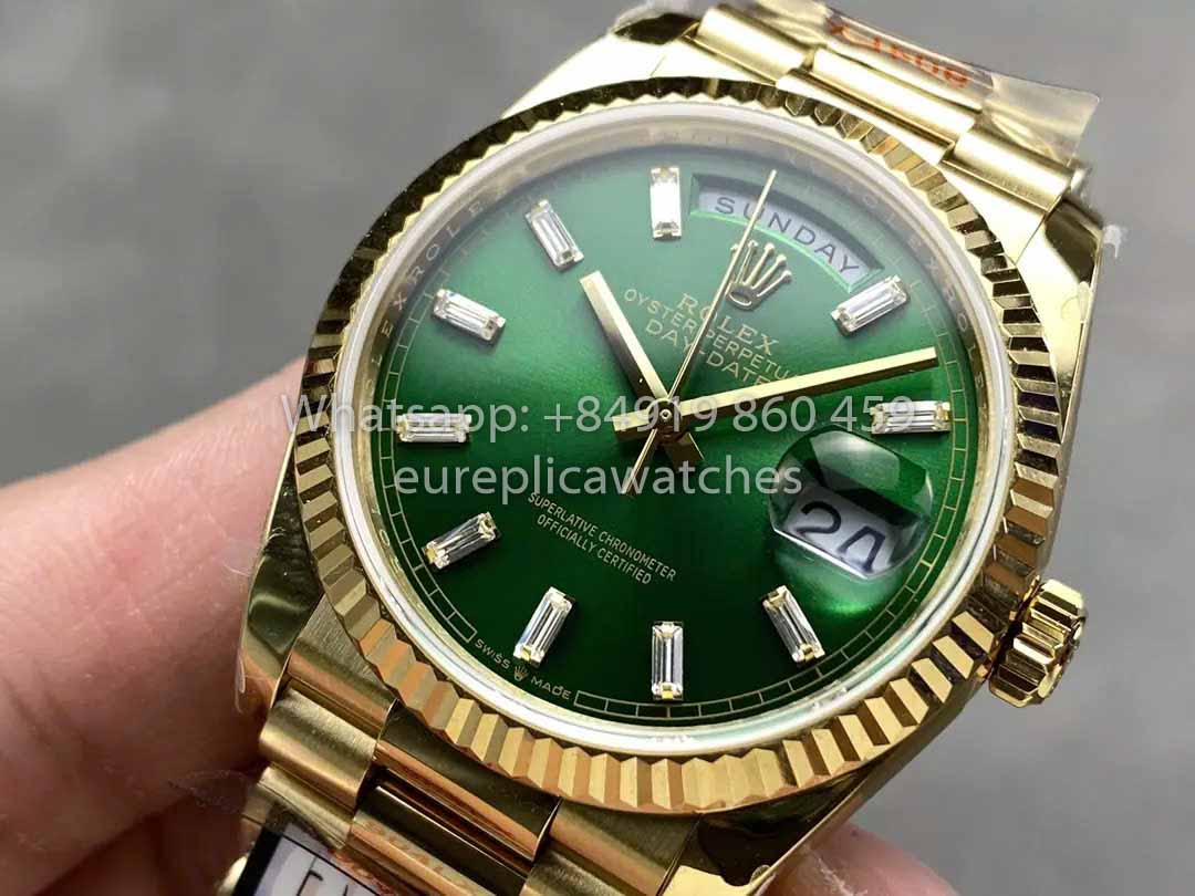 Rolex Day Date M128238-0130 128238-0130 QF Factory 1:1 Meilleur clone Cadran Vert