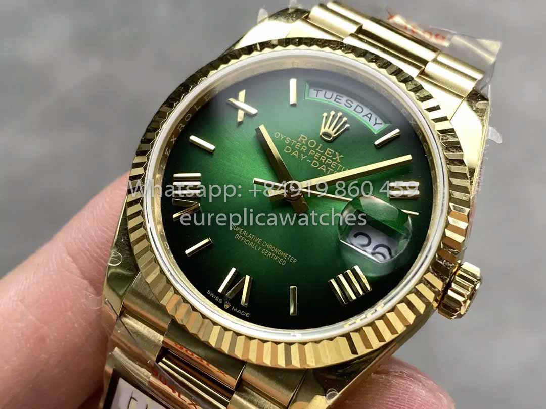 Rolex Day Date M128238 QF Factory 1:1 Meilleur clone de chiffres Cadran vert