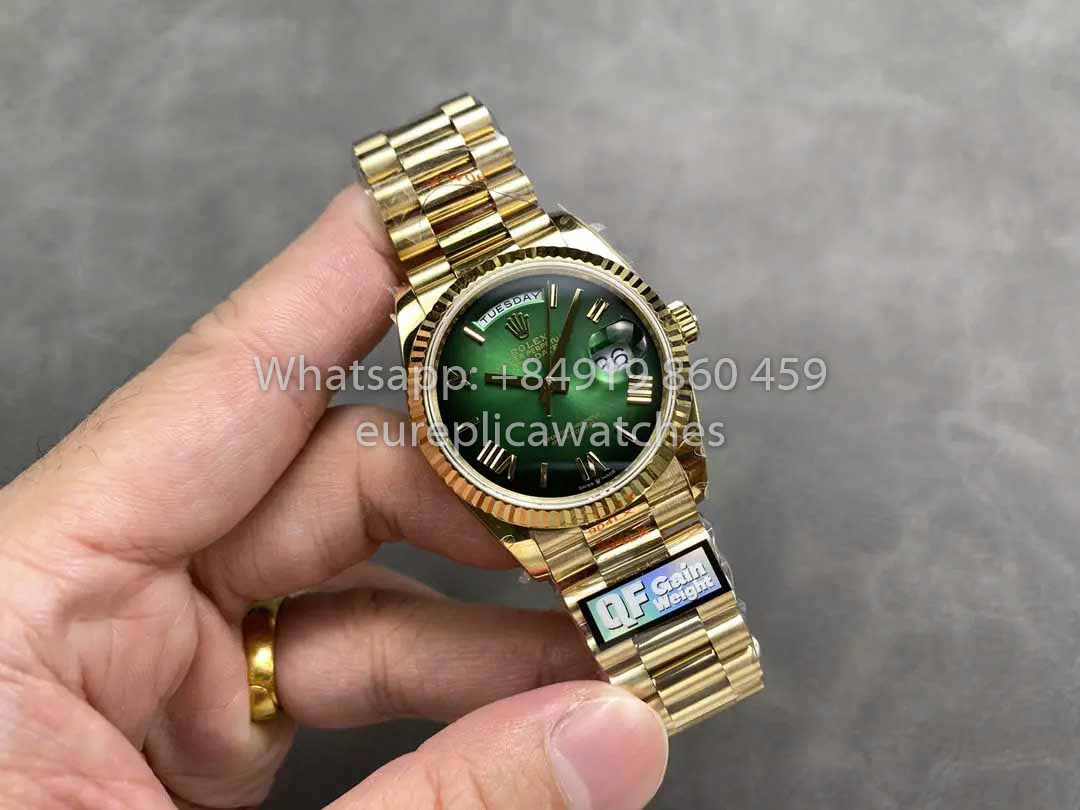 Rolex Day Date M128238 QF Factory 1:1 Meilleur clone de chiffres Cadran vert