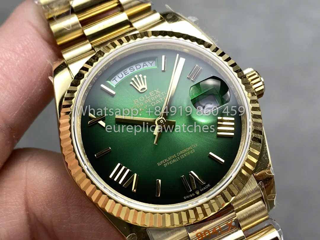 Rolex Day Date M128238 QF Factory 1:1 Meilleur clone de chiffres Cadran vert