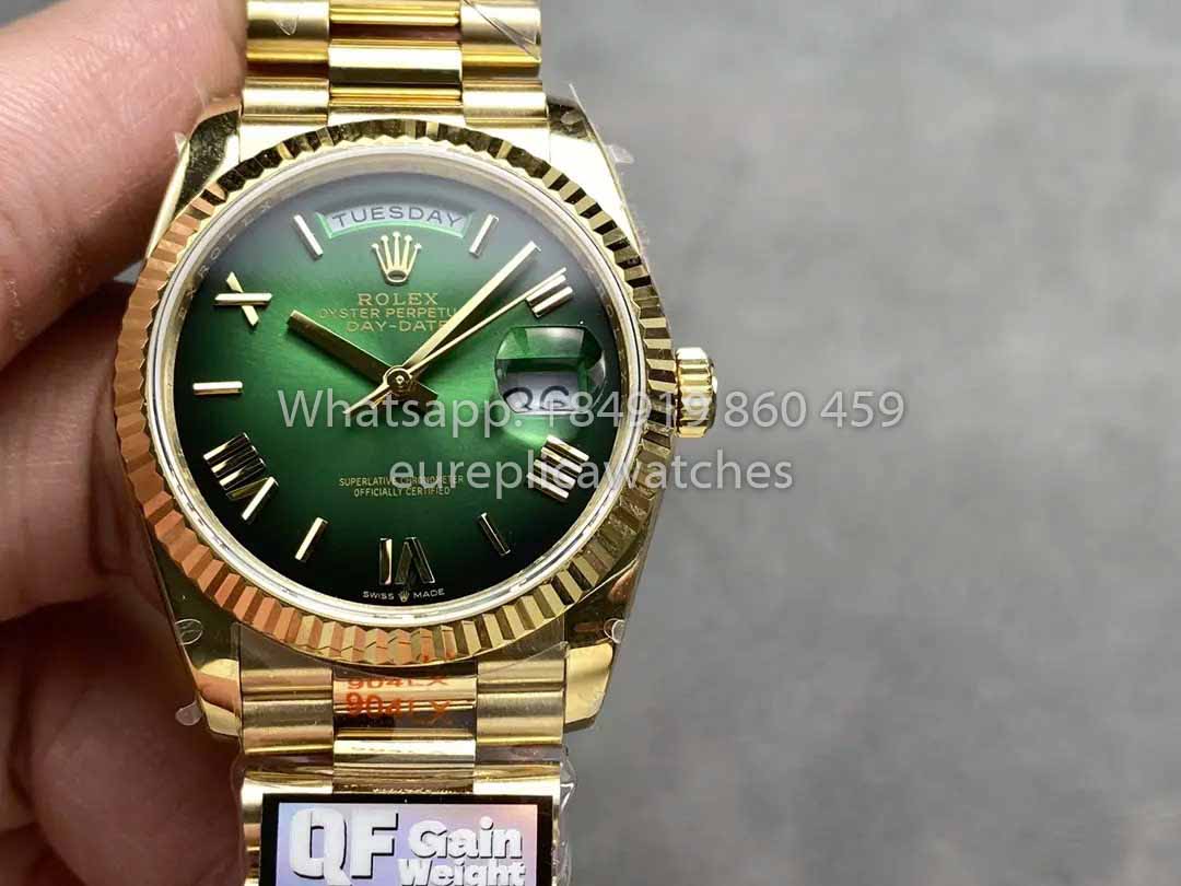 Rolex Day Date M128238 QF Factory 1:1 Meilleur clone de chiffres Cadran vert