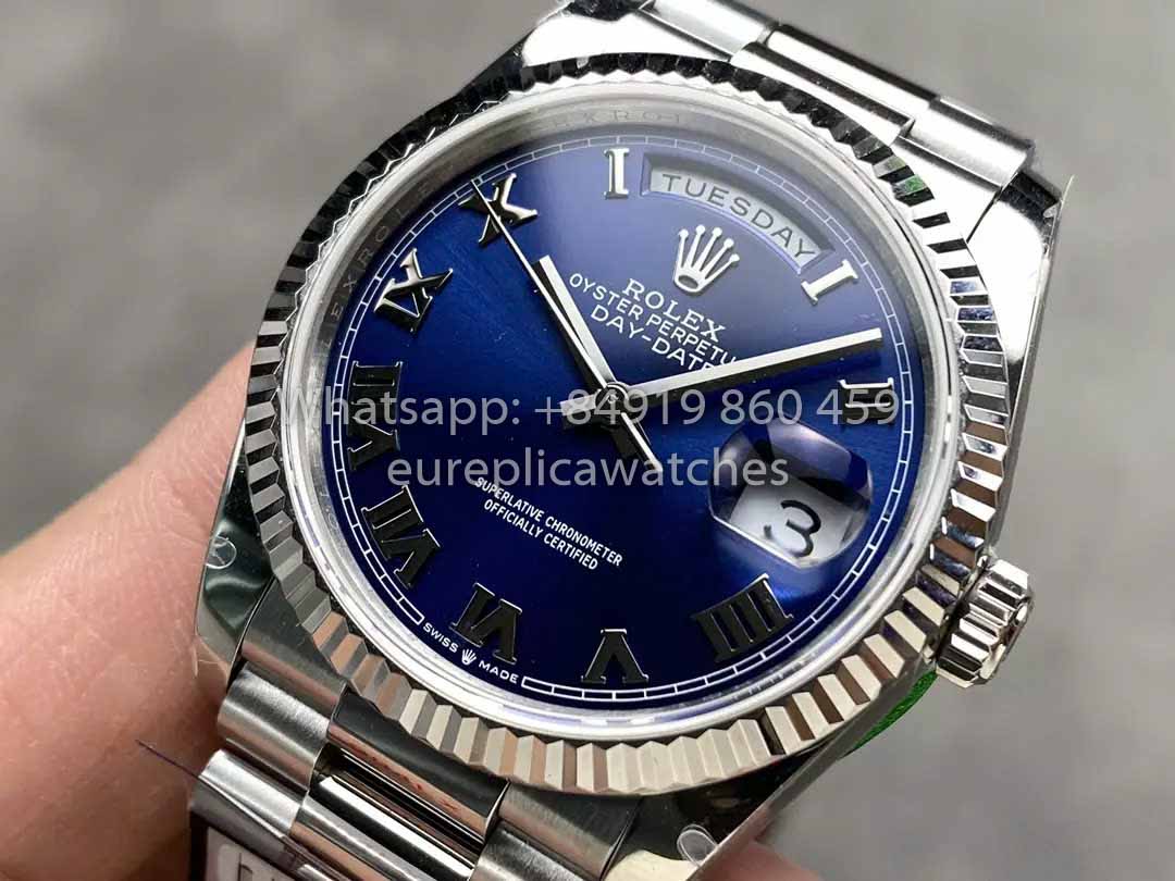 Rolex Day Date M128239 QF Factory 1:1 Beste Kopie Ziffern blaues Zifferblatt
