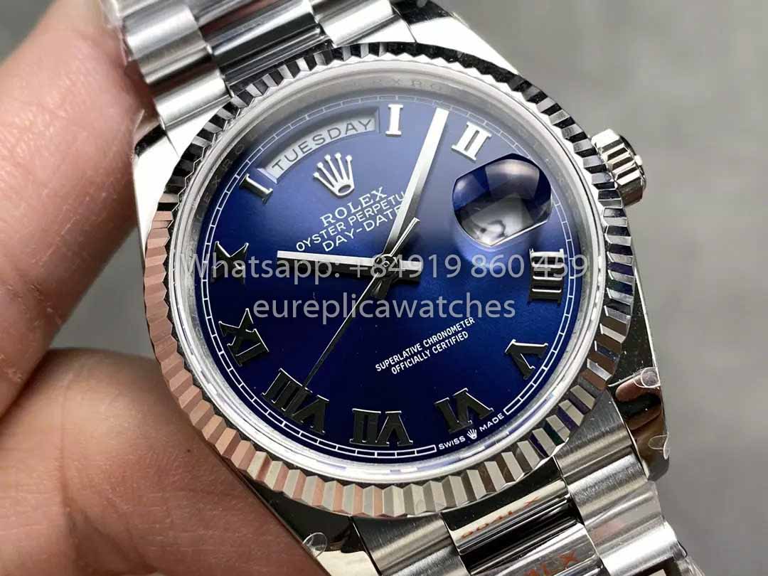 Rolex Day Date M128239 QF Factory 1:1 Beste Kopie Ziffern blaues Zifferblatt