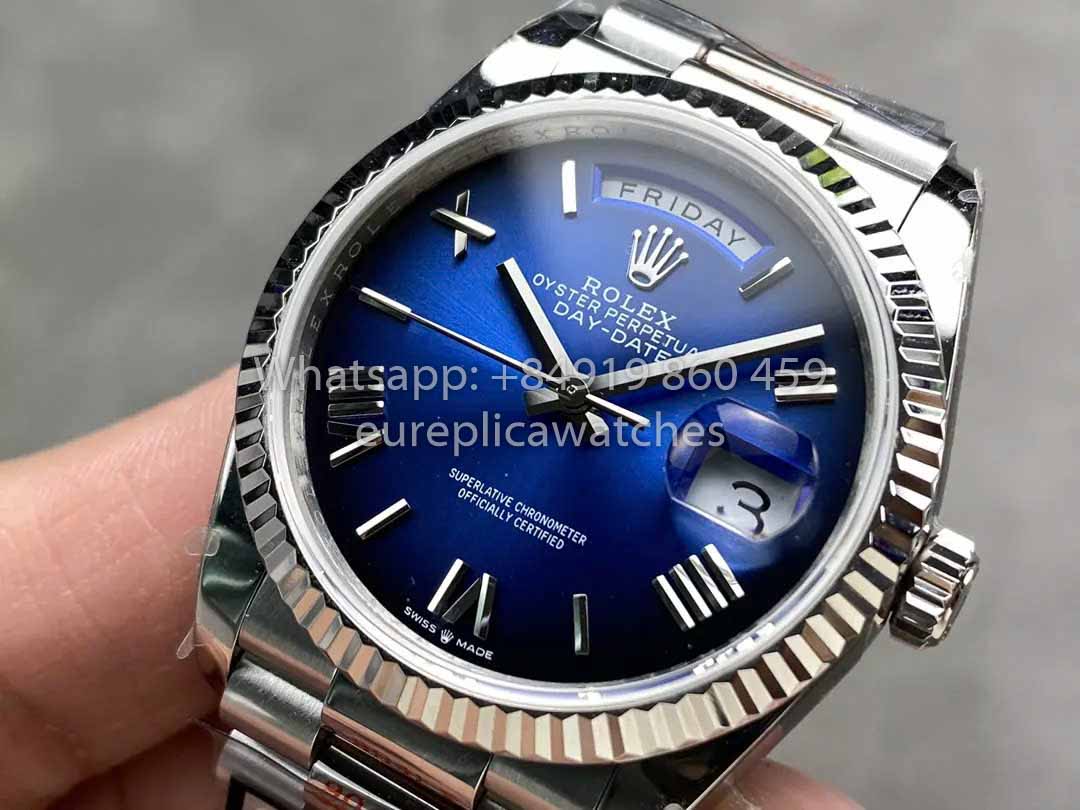 Rolex Day Date M128239 QF Factory 1:1 Meilleur clone Cadran bleu ombré
