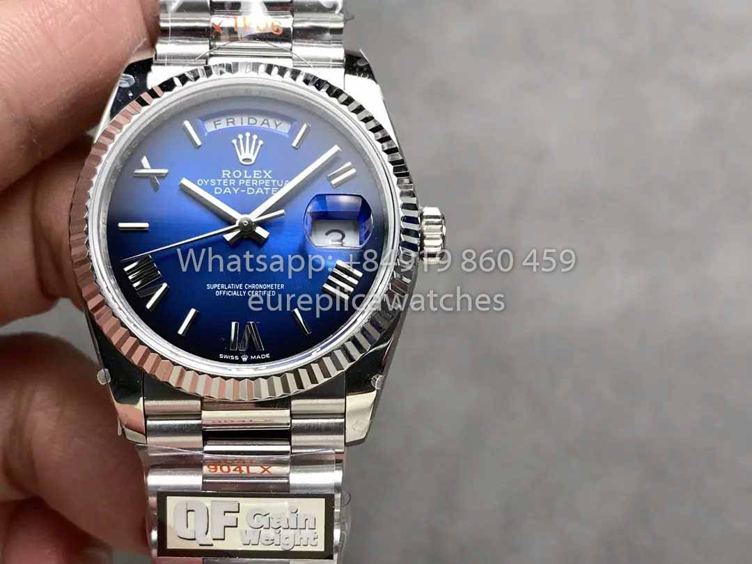 Rolex Day Date M128239 QF Factory 1:1 Meilleur clone Cadran bleu ombré
