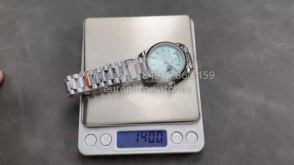 Rolex Day Date M128236 QF Factory 1:1 Meilleur clone Cadran bleu glacier 36 mm