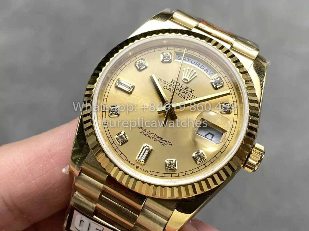 Rolex Day Date M128238-0008 - 128238-0008 Diamond Dial QF Factory 1:1 Best Clone 36mm