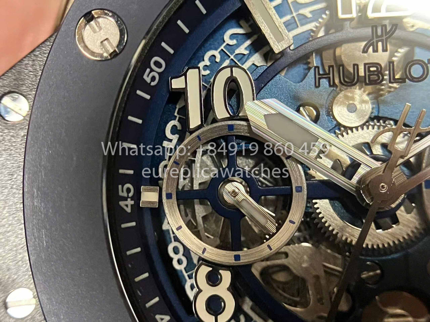 Hublot Big Bang Unico Titanium 441.NL.5171.RX 1:1 Best Edition BBF Factory Bracelet bleu Lunette en céramique 