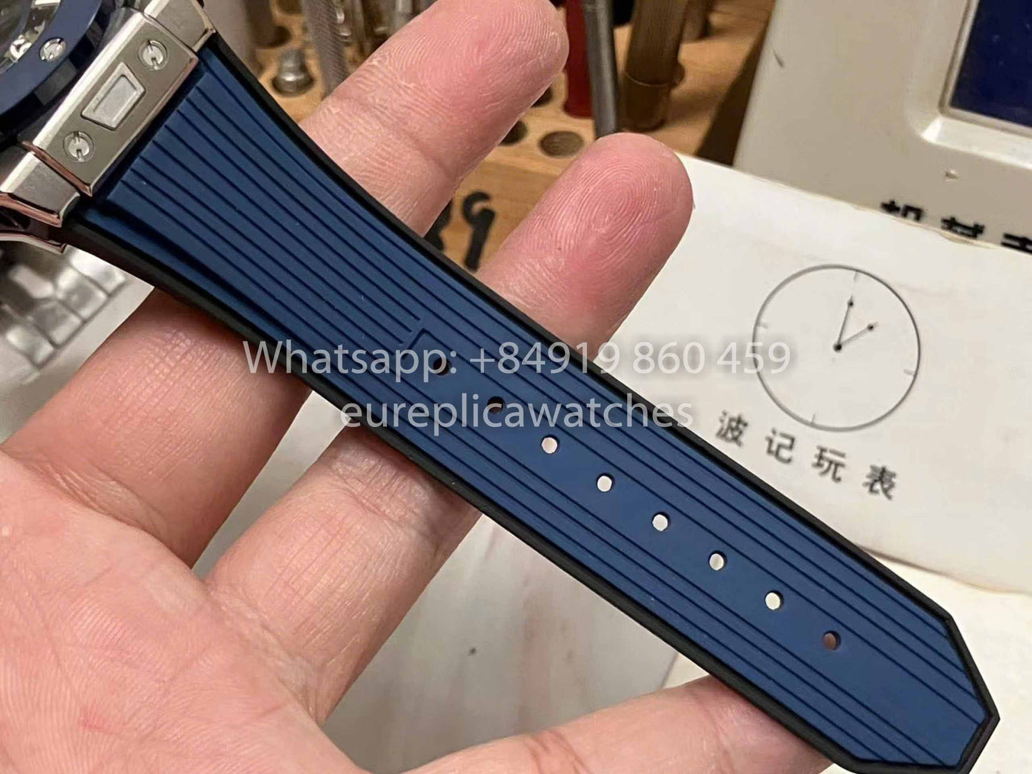 Hublot Big Bang Unico Titanium 441.NL.5171.RX 1:1 Best Edition BBF Factory Bracelet bleu Lunette en céramique 