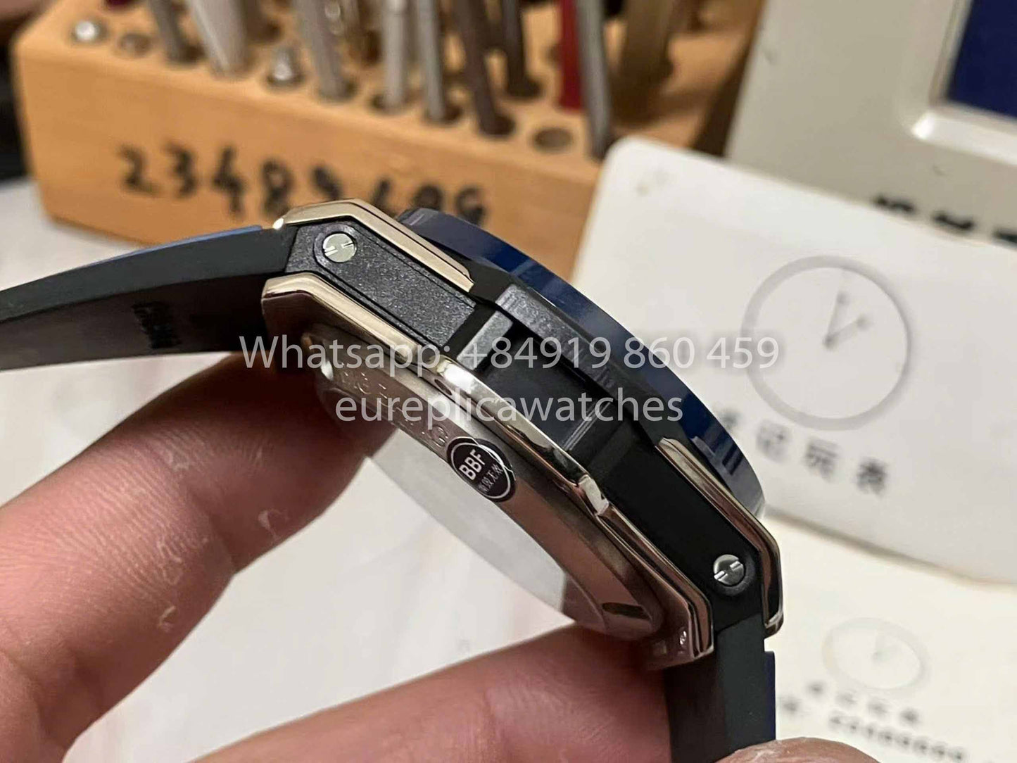 Hublot Big Bang Unico Titanium 441.NL.5171.RX 1:1 Best Edition BBF Factory Bracelet bleu Lunette en céramique 