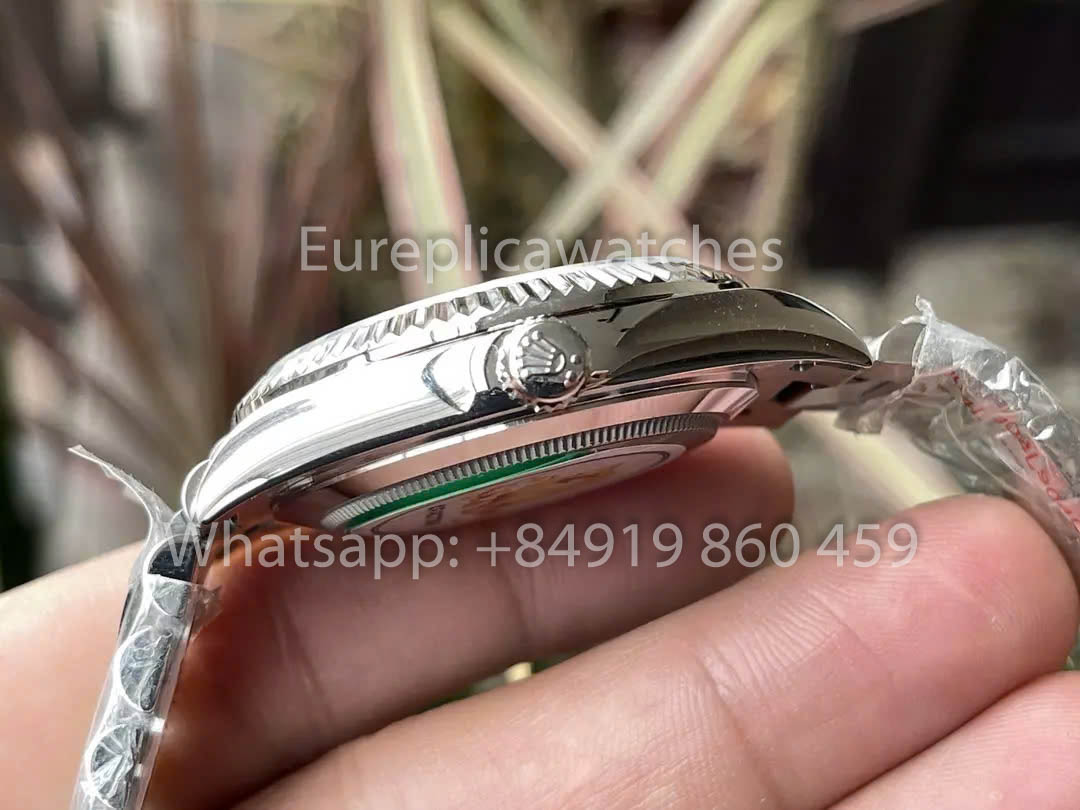 Rolex Or Blanc Day Date 40 228239-007 Lunette Cannelée 1:1 Meilleur Clone KF Factory 215 Grammes