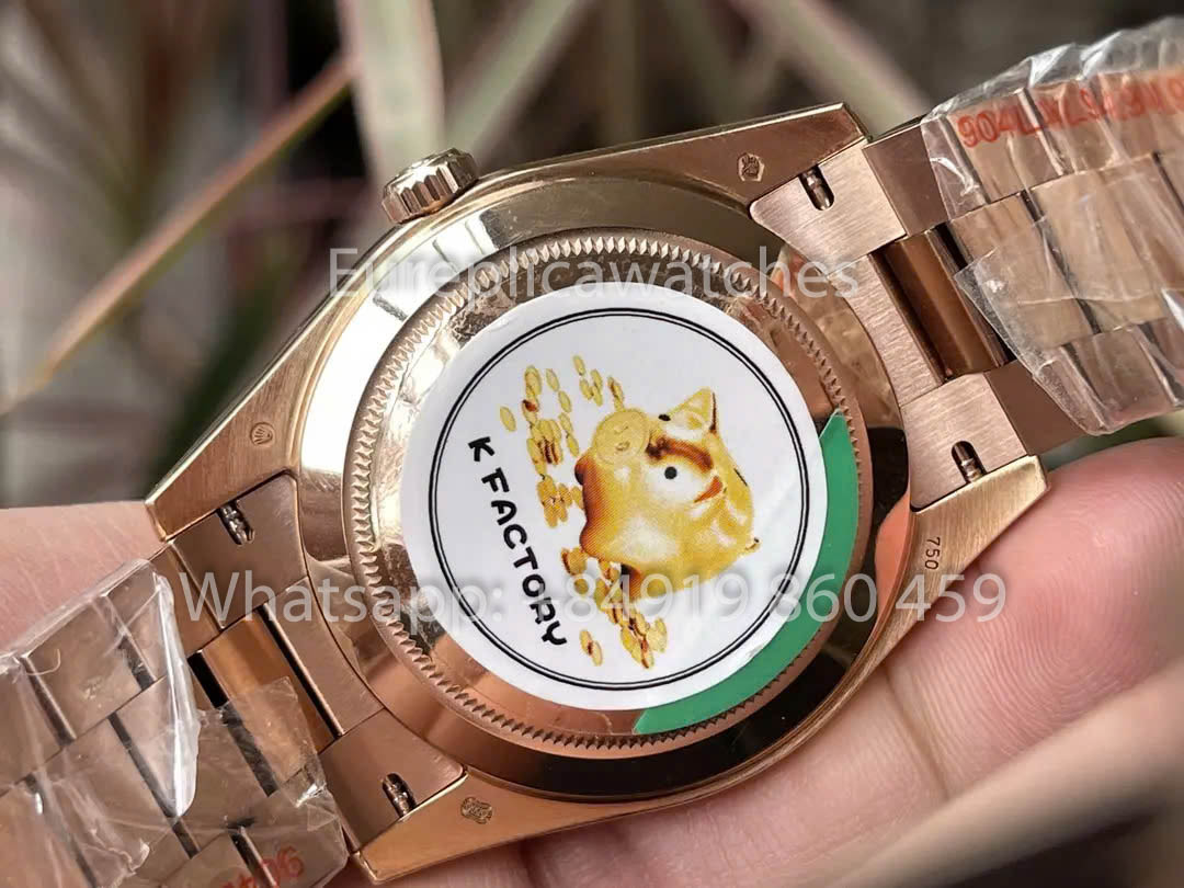 Rolex Everose Gold Day Date 40 228235-0032 Cadran Blanc 1:1 Meilleur Clone KF Factory 215 Grammes