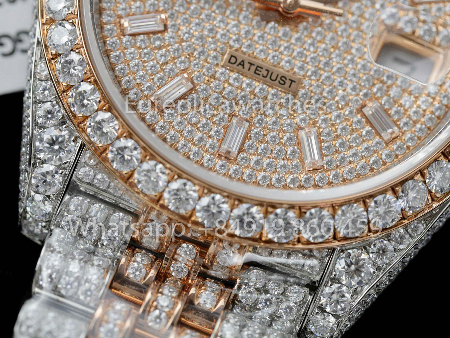 Rolex Datejust 41mm custom full moissanite 1:1 Best Clone moissanite Dial