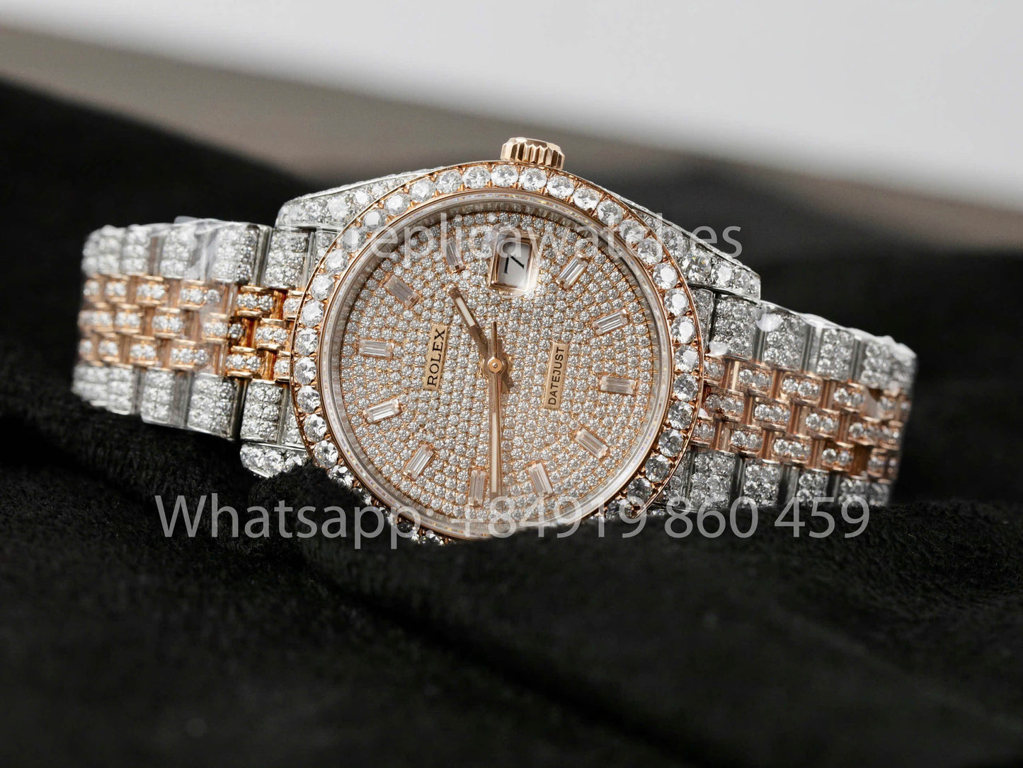 Rolex Datejust 41mm custom full moissanite 1:1 Best Clone moissanite Dial