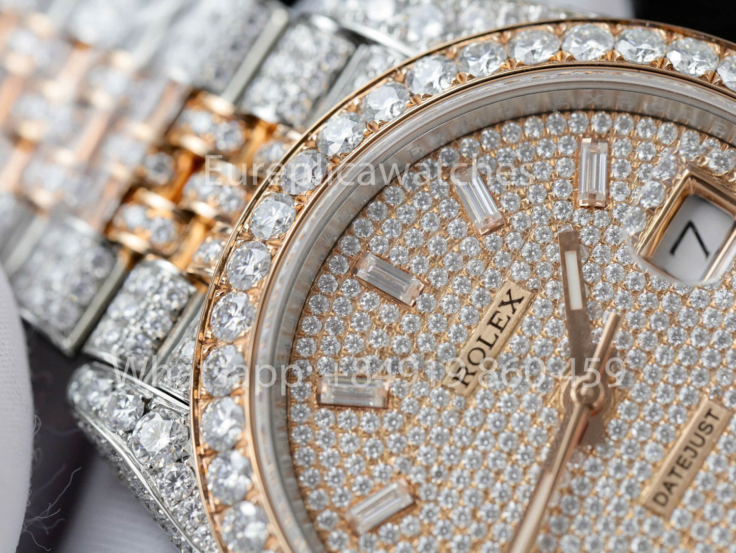 Rolex Datejust 41mm custom full moissanite 1:1 Best Clone moissanite Dial