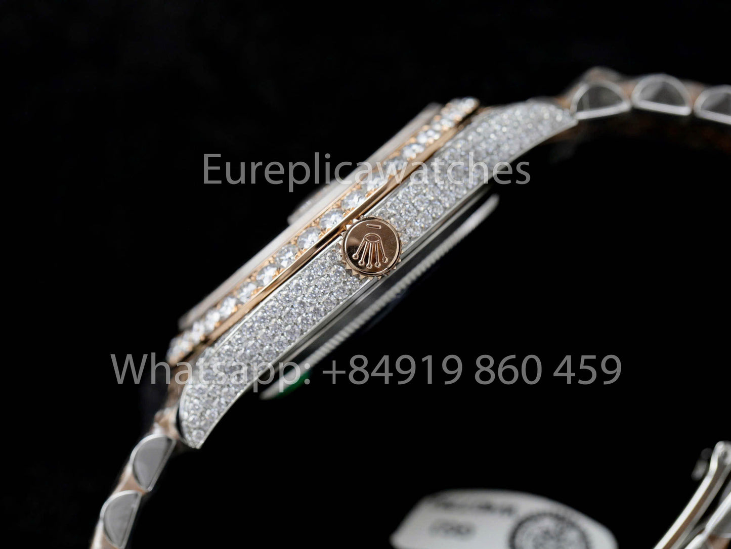 Rolex Datejust 41 mm, individueller Voll-Moissanit, 1:1-Klon, schokoladenbraunes Zifferblatt