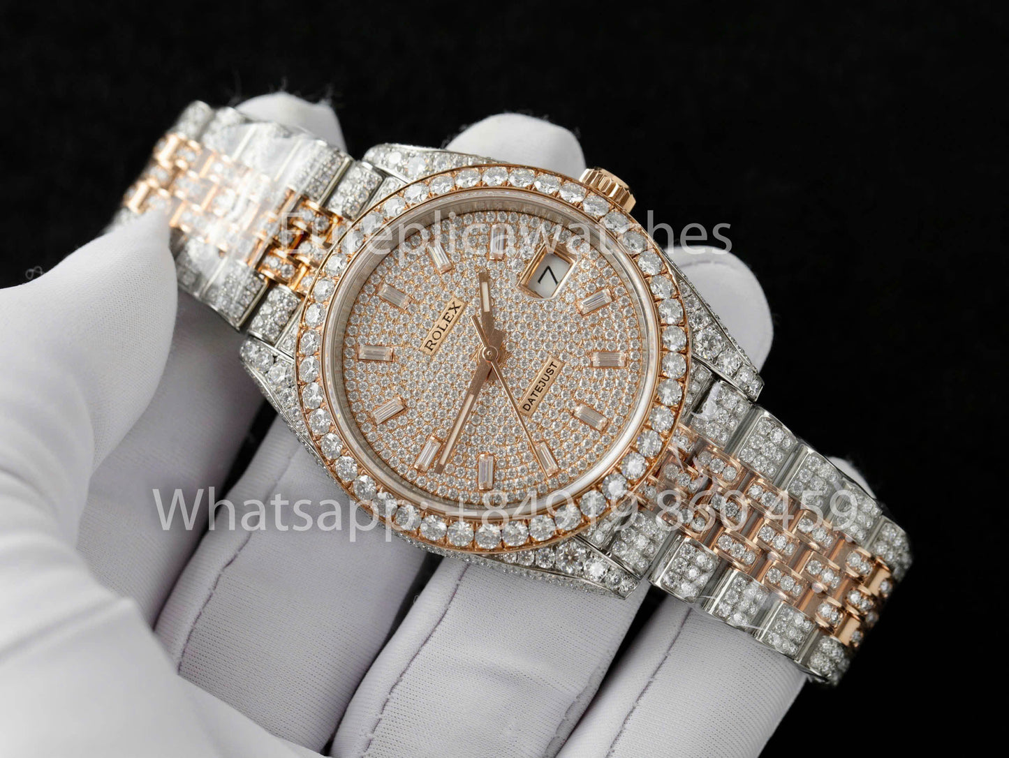 Rolex Datejust 41mm custom full moissanite 1:1 Best Clone moissanite Dial