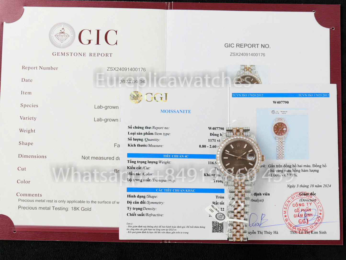 Rolex Datejust 41 mm, individueller Voll-Moissanit, 1:1-Klon, schokoladenbraunes Zifferblatt