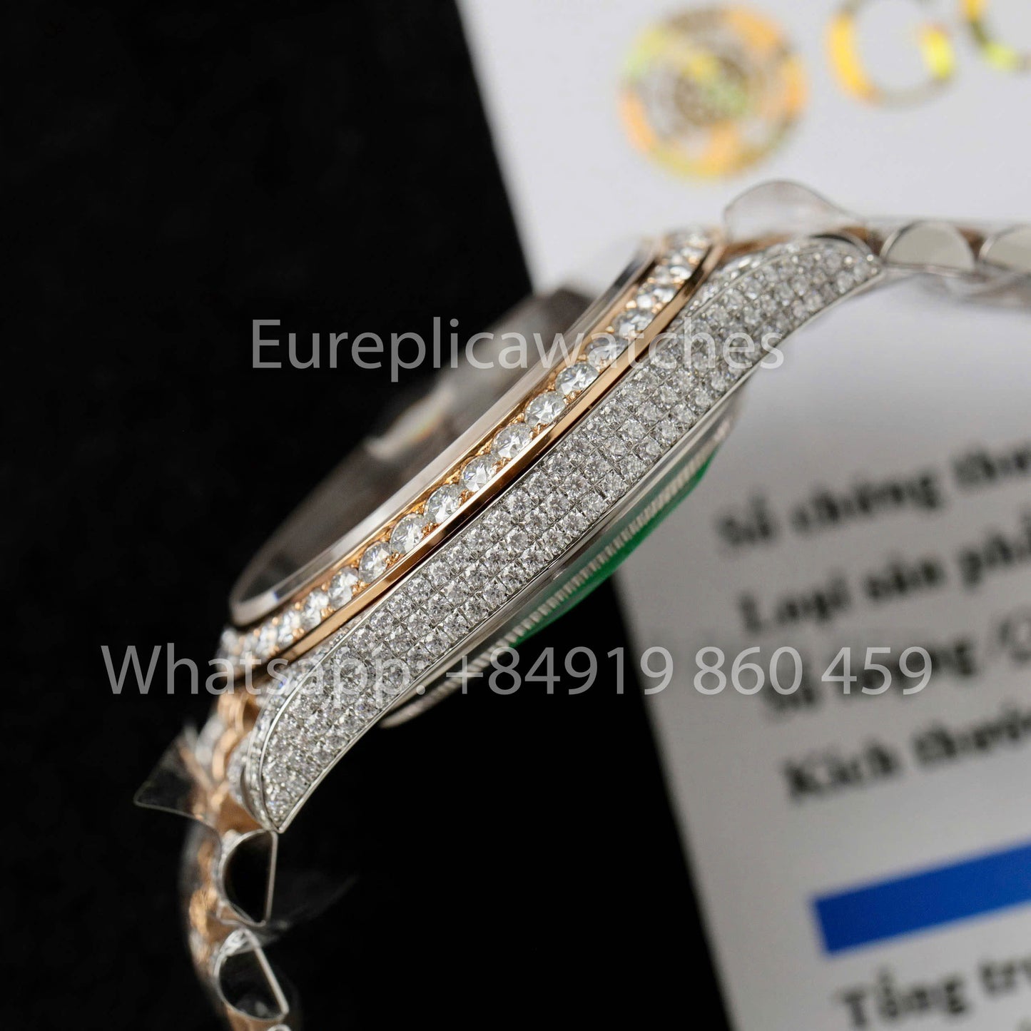 Rolex Datejust 41 mm, individueller Voll-Moissanit, 1:1-Klon, schokoladenbraunes Zifferblatt