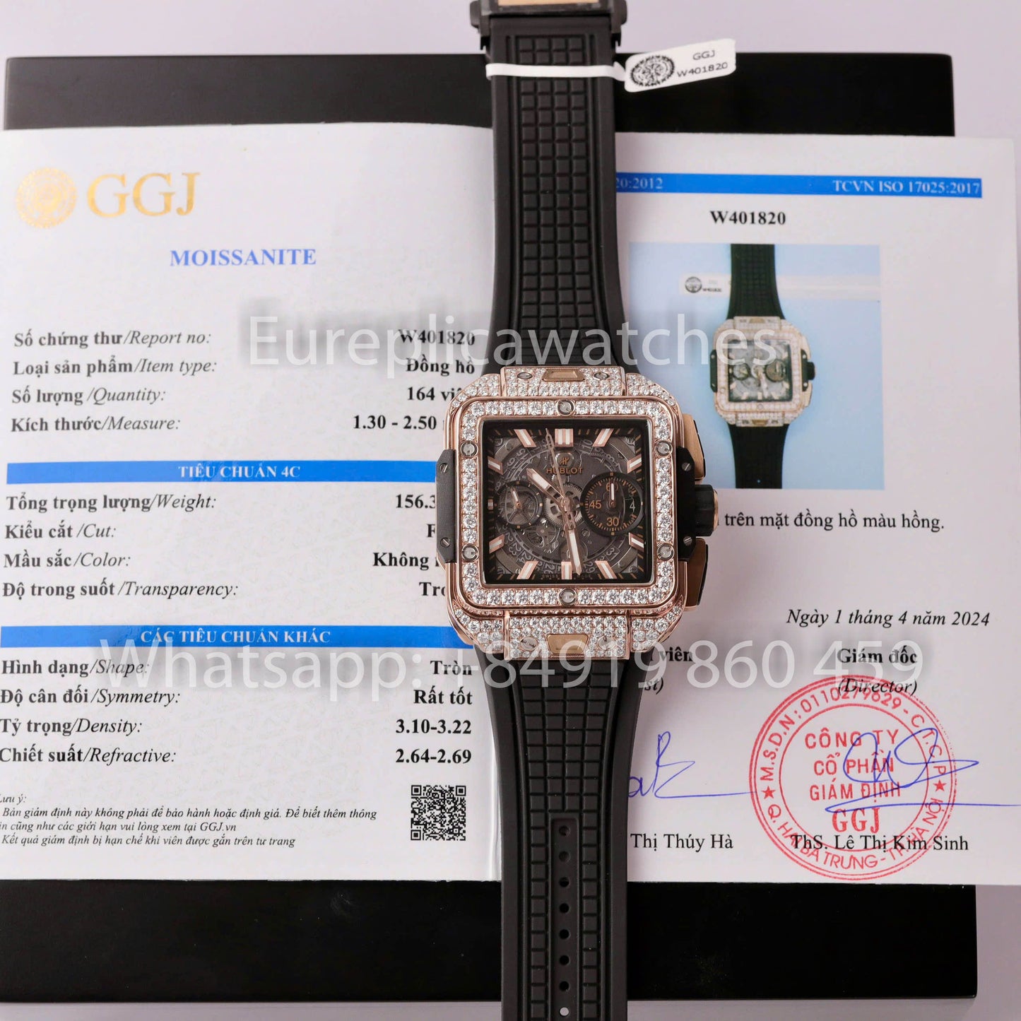 Hublot Square Bang Unico King Gold Pavé 821.OX.0180.RX.1604 Best Clone