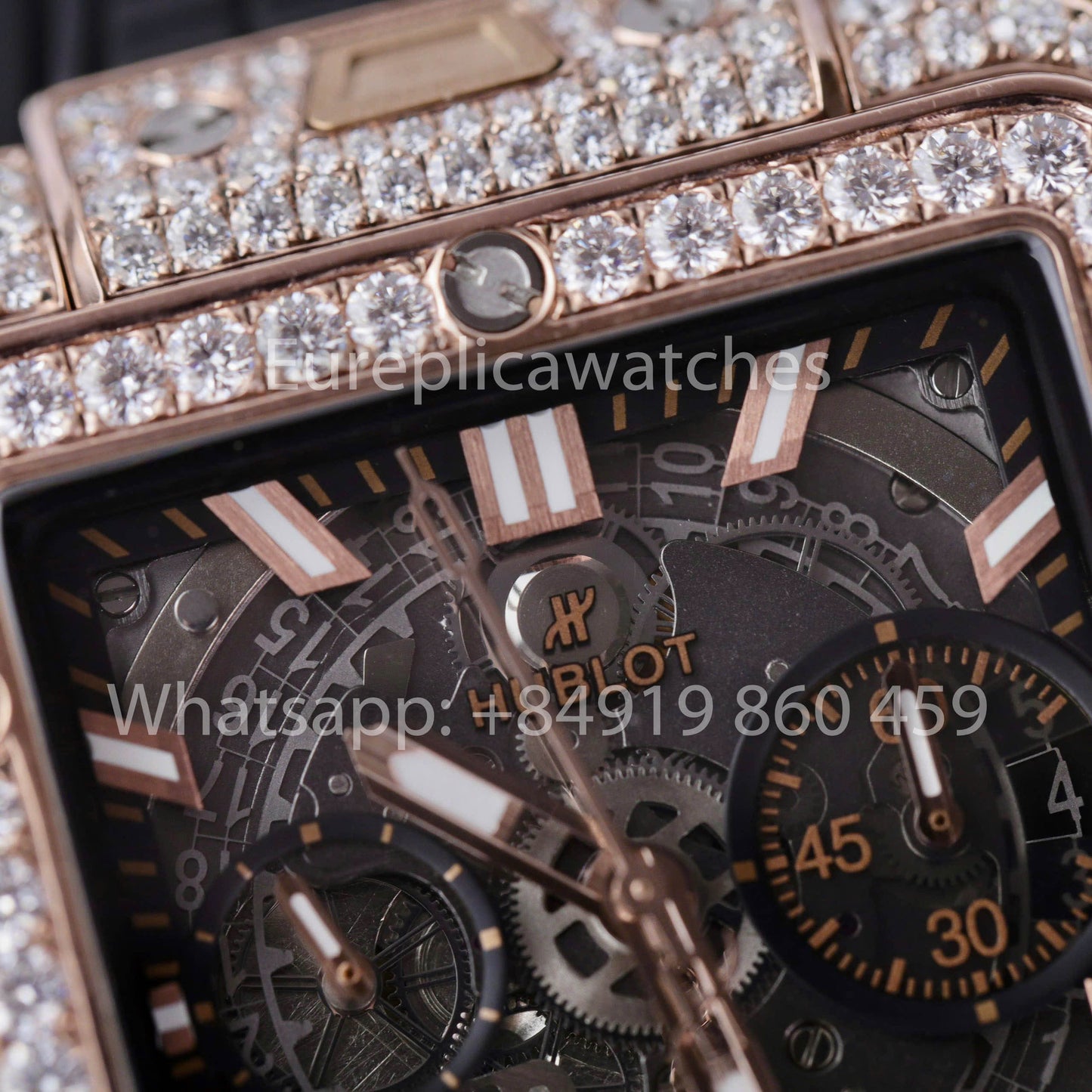 Hublot Square Bang Unico King Gold Pavé 821.OX.0180.RX.1604 Best Clone