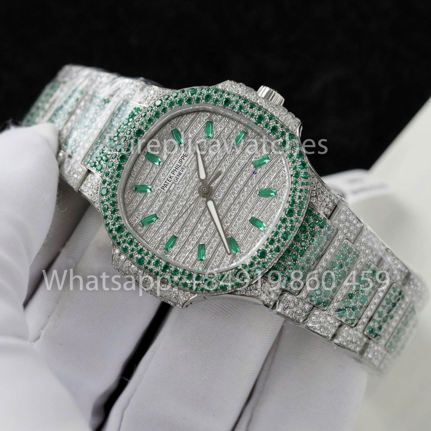 Patek Philippe Nautilus 7118 Full Iced Out – 1:1 bester Klon Rubin Saphir