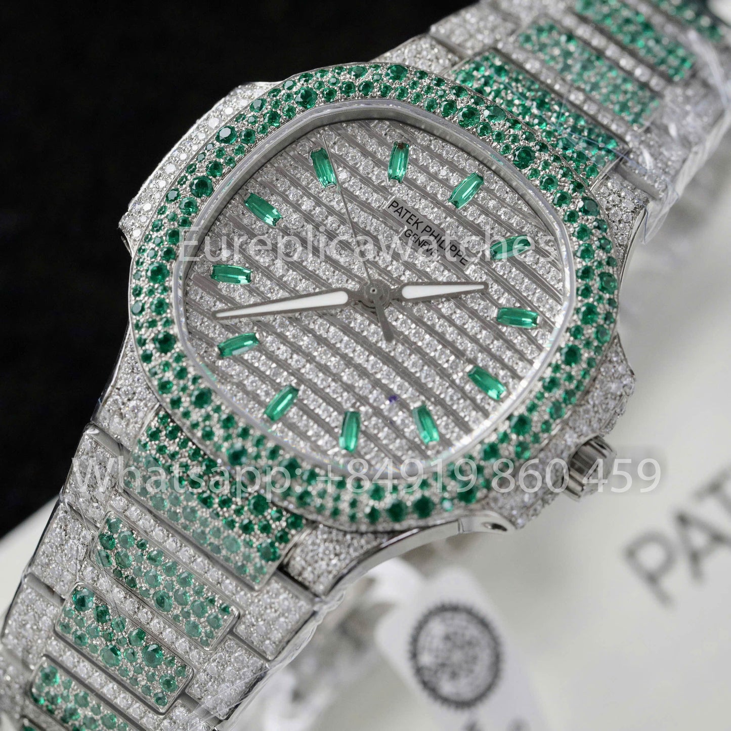 Patek Philippe Nautilus 7118 Full Iced Out – 1:1 bester Klon Rubin Saphir