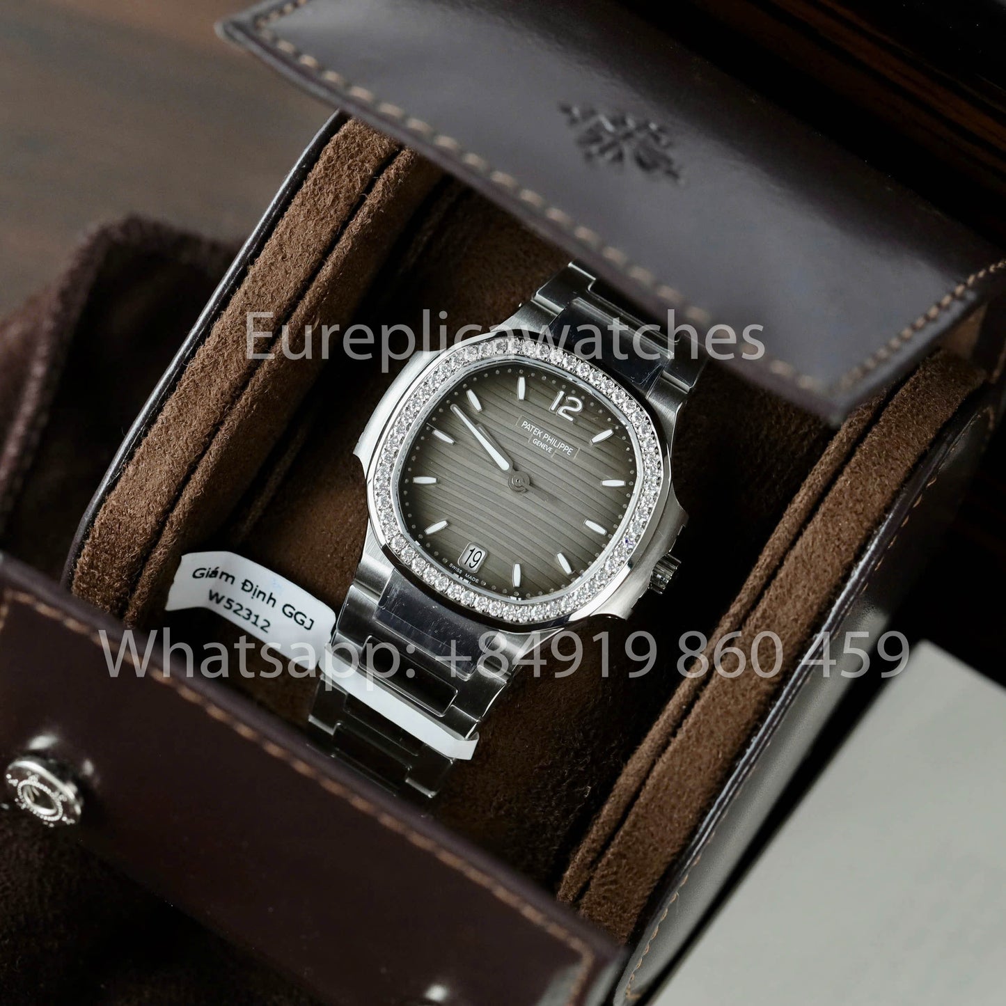 Patek Philippe Nautilus Ladies 7118/1A-011 custom Moissanite from 3K Factory Stainless Steel
