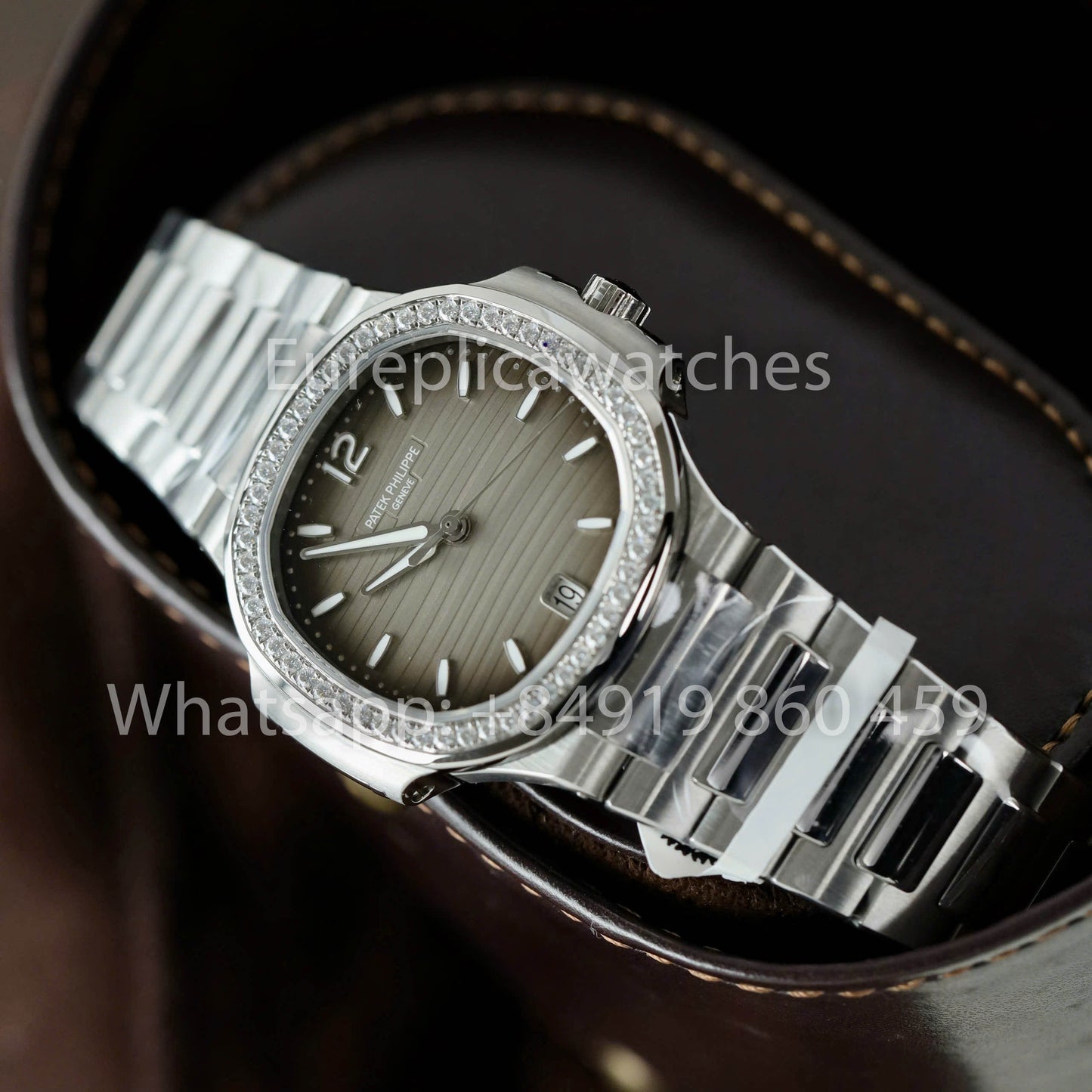 Patek Philippe Nautilus Ladies 7118/1A-011 custom Moissanite from 3K Factory Stainless Steel