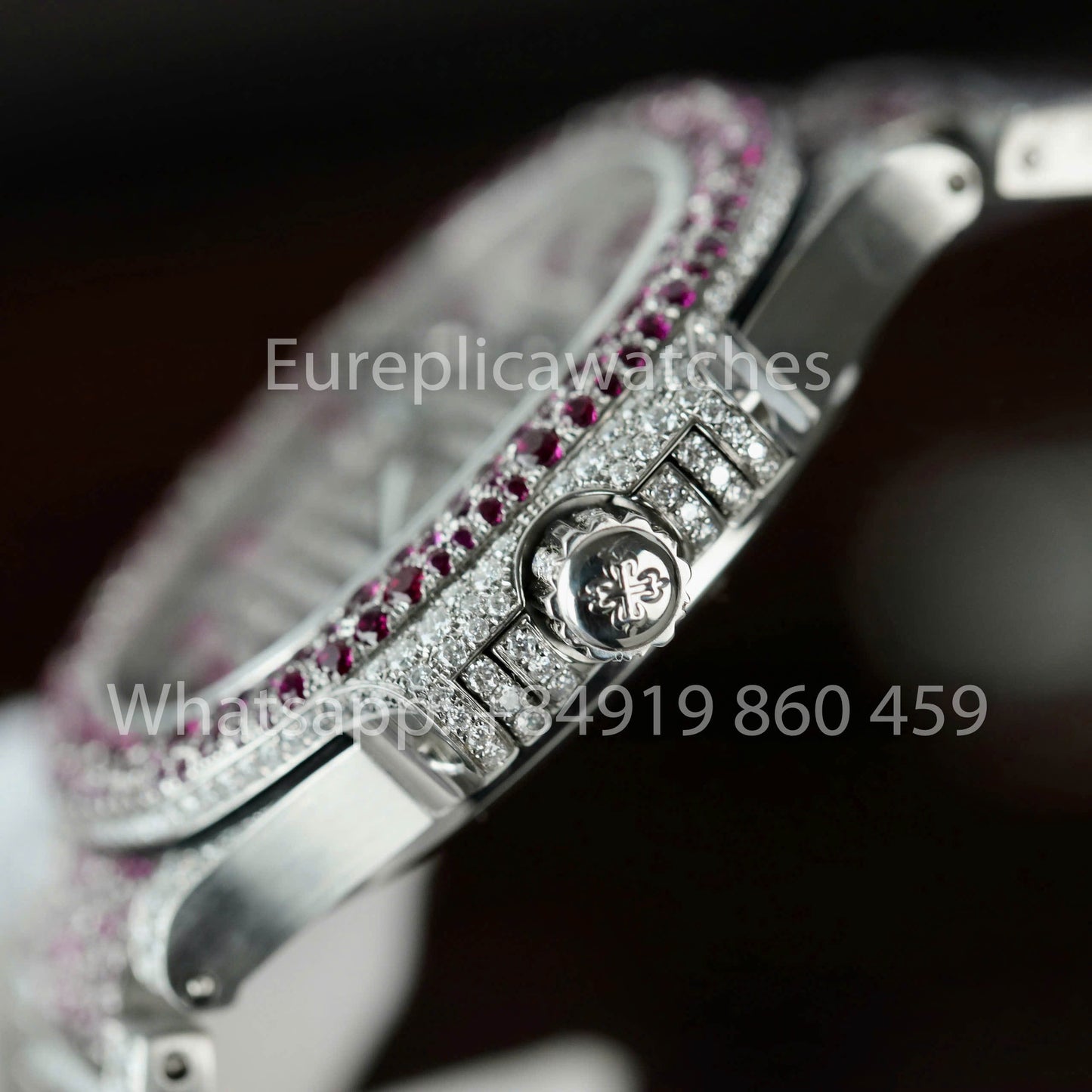 Patek Philippe Nautilus 7118 Full Iced Out – 1:1 Bester Klon lila Rubin Saphir